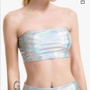 Holographic tube top bandeau